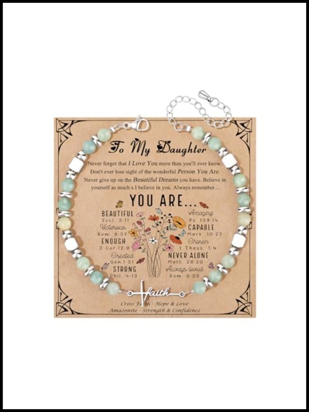 Cross Faith Bracelet Christian Gift for Women Adjustable